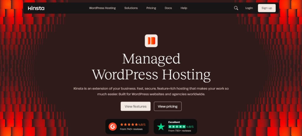 Kinsta homepage