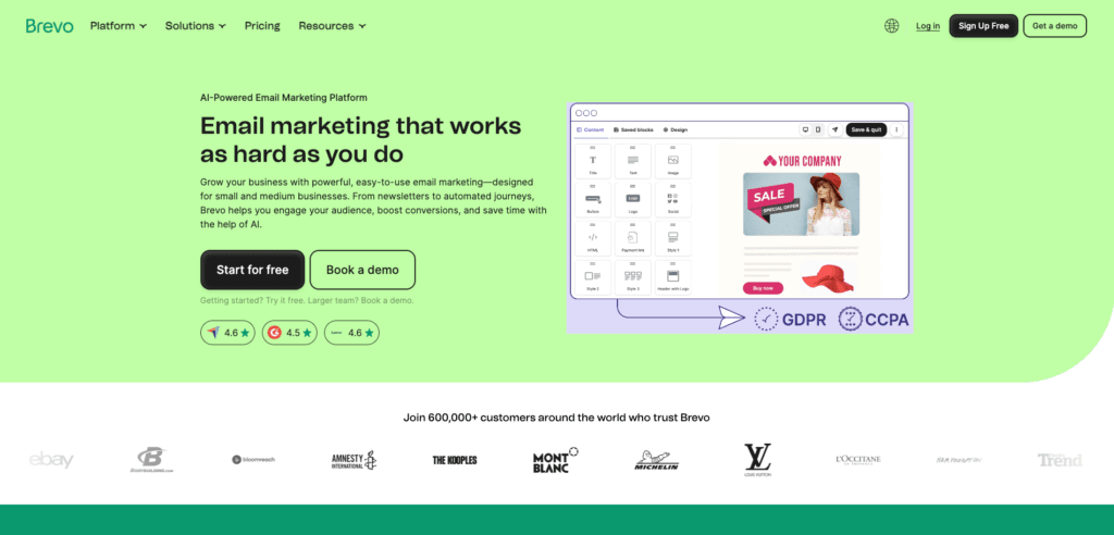 Brevo homepage