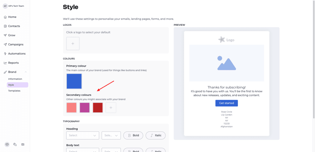 EmailOctopus - branding
