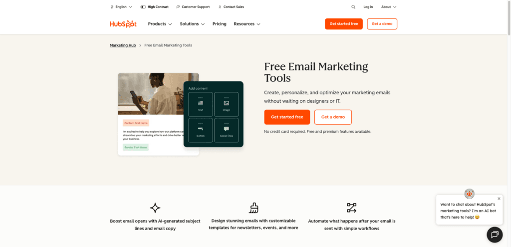 HubSpot Email homepage
HubSpot Email homepage
