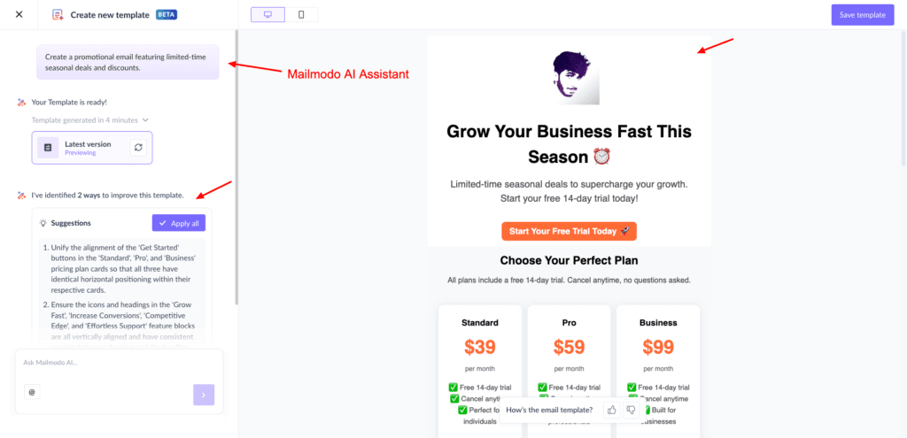 Mailmodo AI Assistant