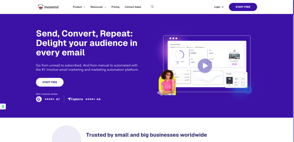 Moosend - homepage
