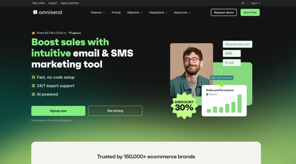 Omnisend homepage

