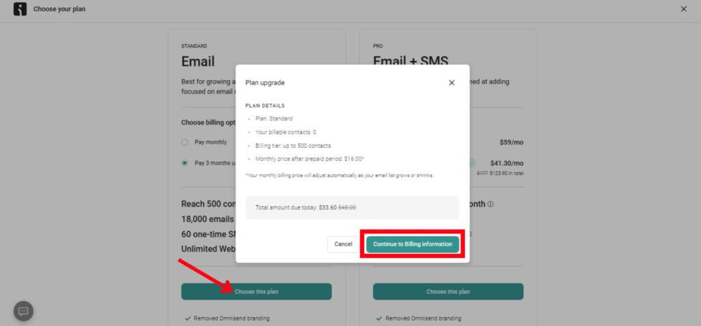 Omnisend Black Friday Deal 2025 (30% OFF for 3 months) 6 Step 6_ Check the Final Price