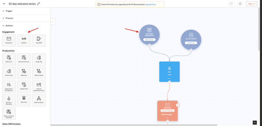 Zoho Campaigns - Automation builder