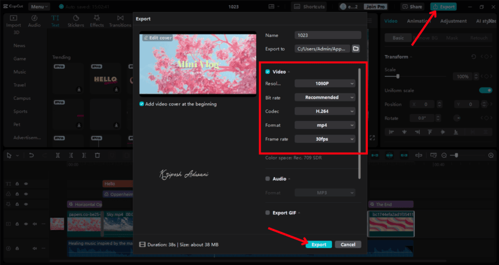 How To Use CapCut in India (2026) 16 10 Export video for PC