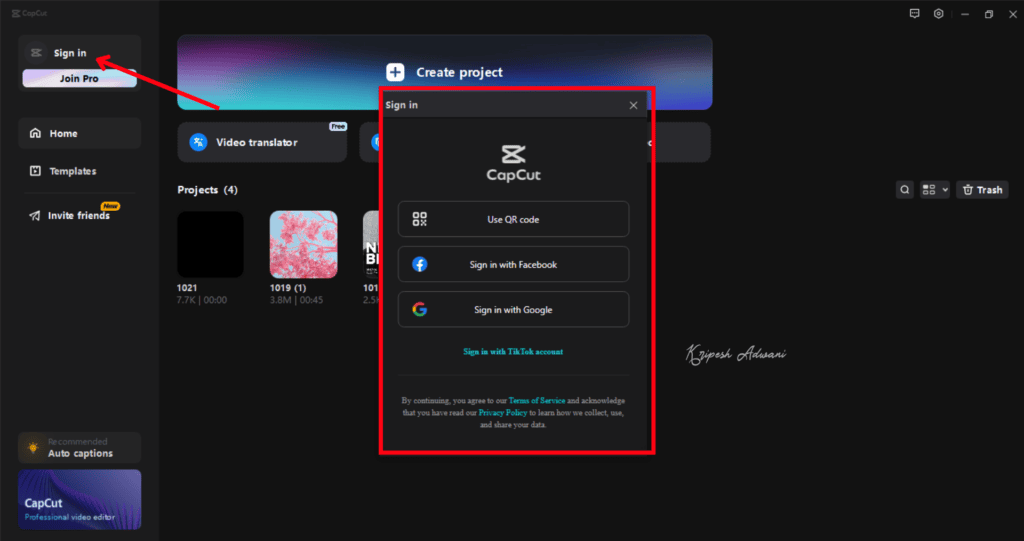 How To Use CapCut in India (2026) 9 3 Sign up for a new account