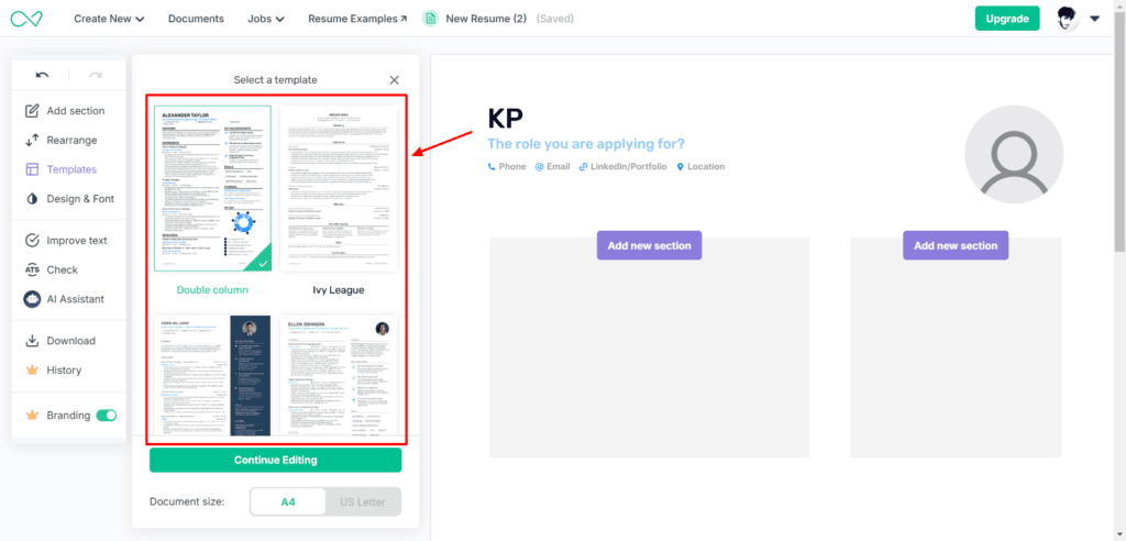 7 Free AI Resume Builders (2026) - Create Killer Resumes in Minutes 1 Enhancv templates