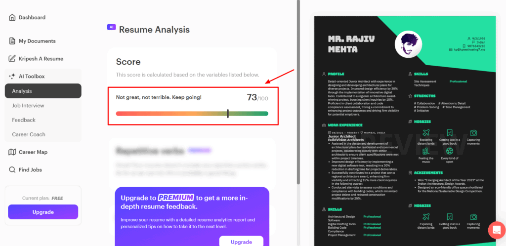 7 Free AI Resume Builders (2026) - Create Killer Resumes in Minutes 4 Kickresume - resume analysis