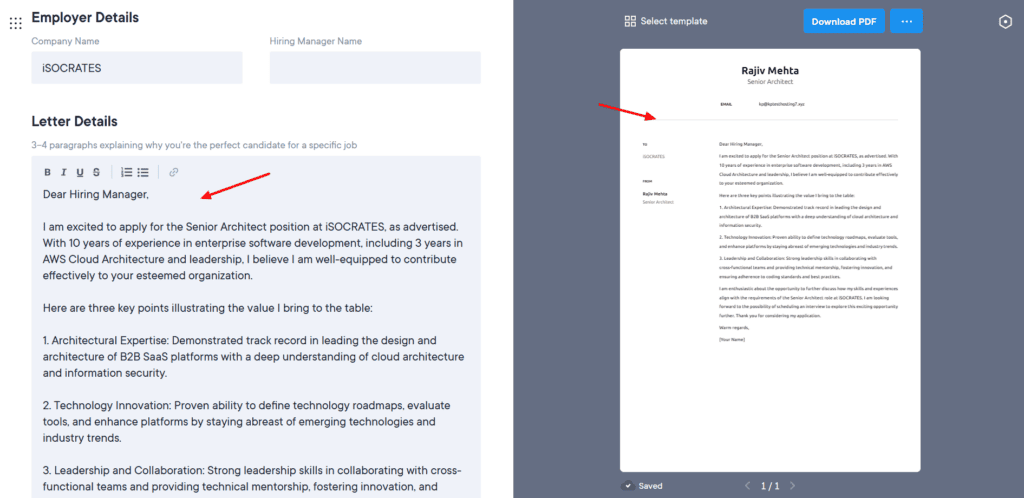 7 Free AI Resume Builders (2026) - Create Killer Resumes in Minutes 9 Resume.io - cover letter generator