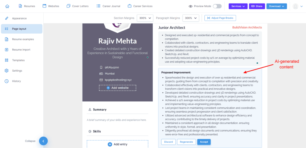 7 Free AI Resume Builders (2026) - Create Killer Resumes in Minutes 7 VisualCV - AI content