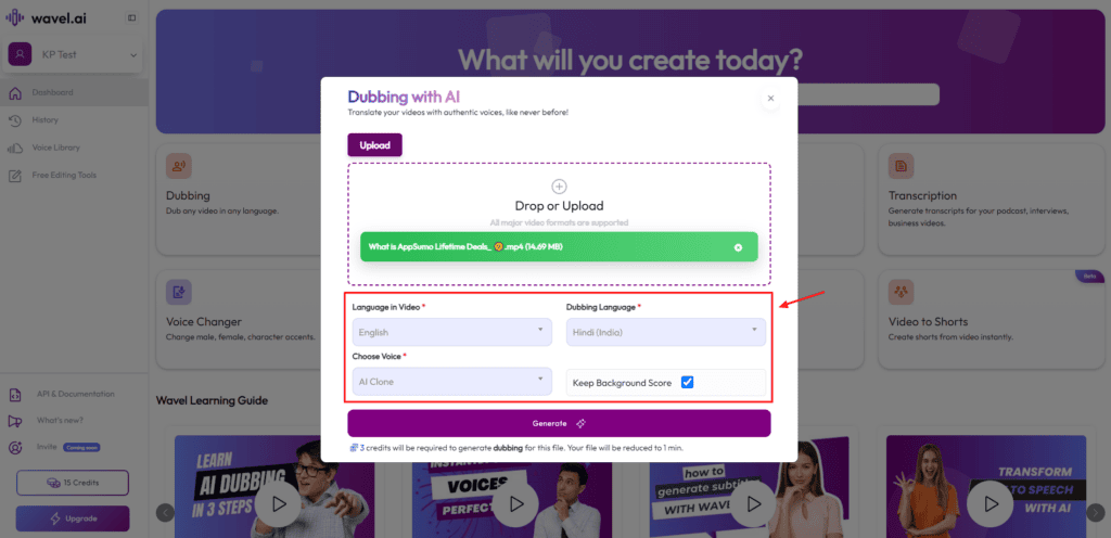5 Best AI Dubbing Tools (2026) - Dub Video In Different Languages 4 Wavel AI video dubbing settings