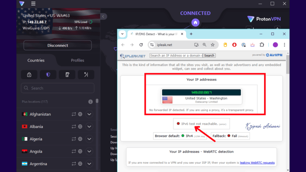 Proton VPN Review (2026) - Best Free VPN? 12 DNS leak test result
