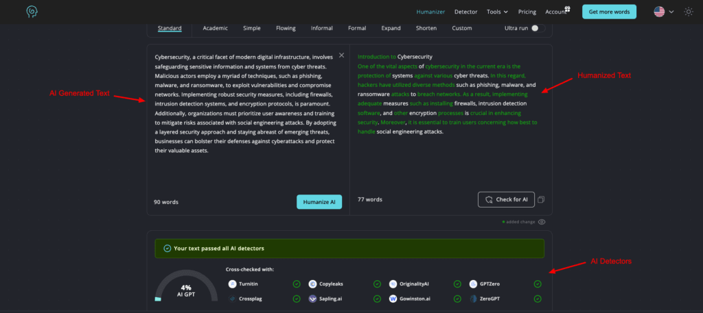 Humanize AI - text humanization