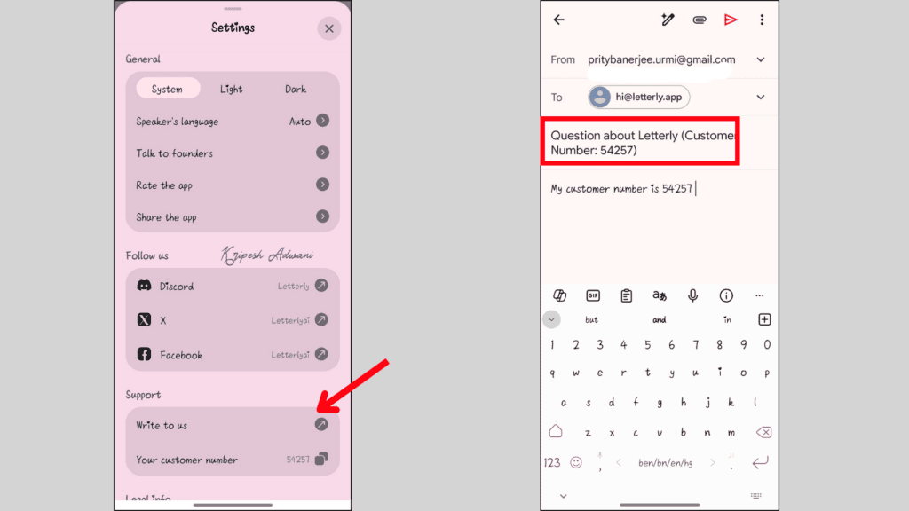 Letterly Customer Support