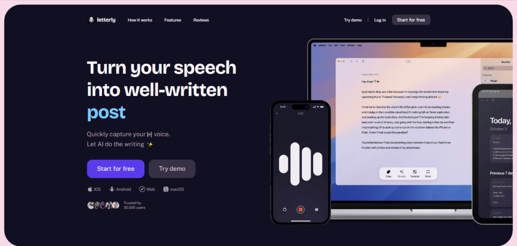 Letterly Review - Homepage