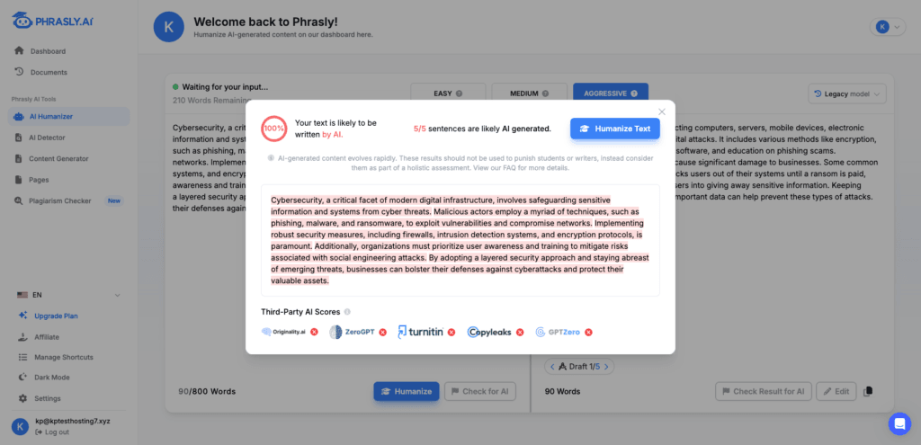 Phrasly AI Detection