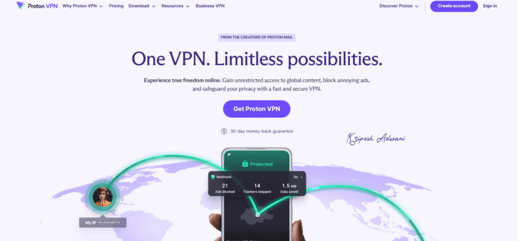 Proton VPN Review (2026) - Best Free VPN? 1 Proton VPN review - homepage
