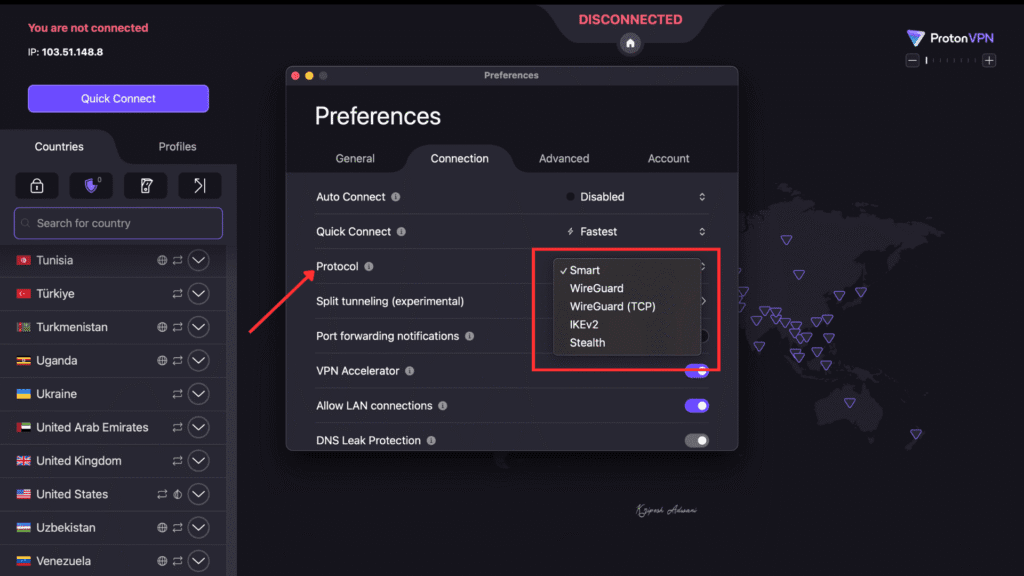 Proton VPN protocols
