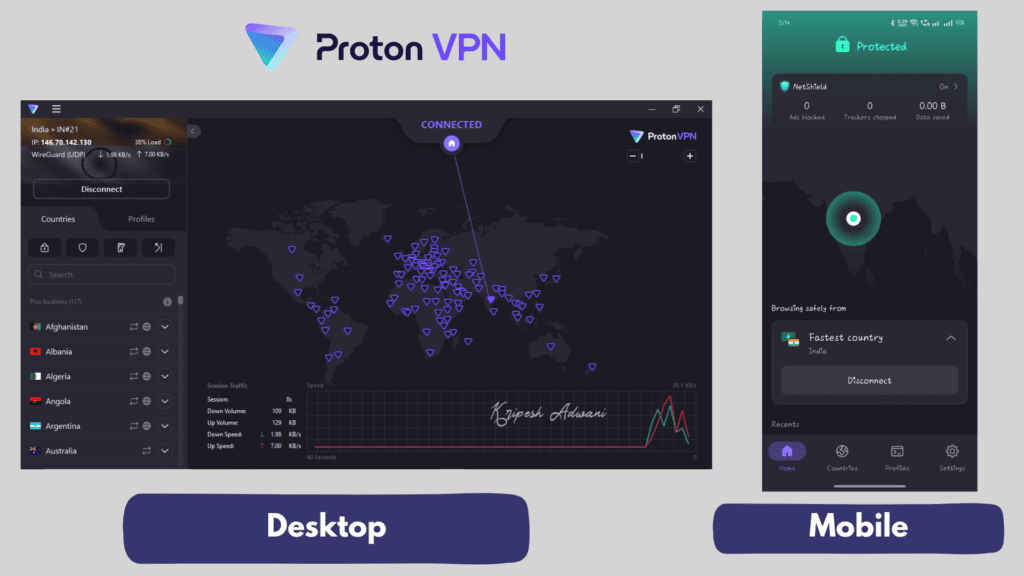 Proton VPN Review (2026) - Best Free VPN? 23 ProtonVPN Interface