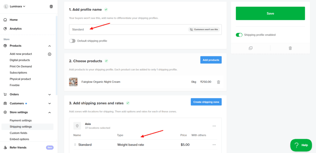 6 Best eCommerce Platforms for Beginners 2026 (+ Why Shopify Wins) 15 Sellfy - shipping profiles