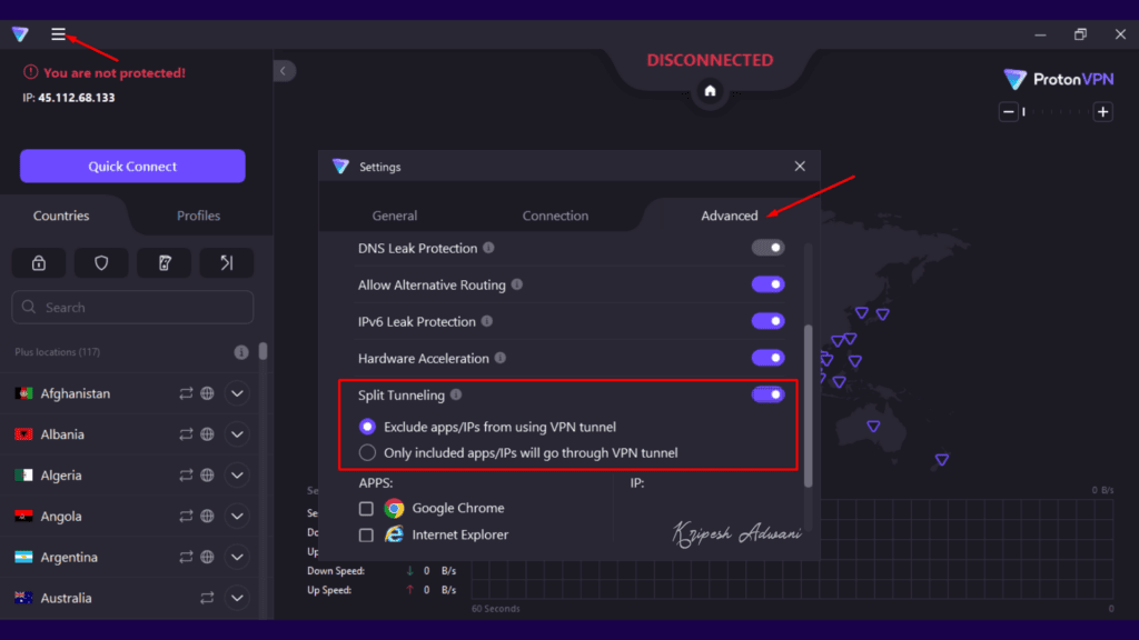 Proton VPN Review (2026) - Best Free VPN? 22 Split tunneling feature