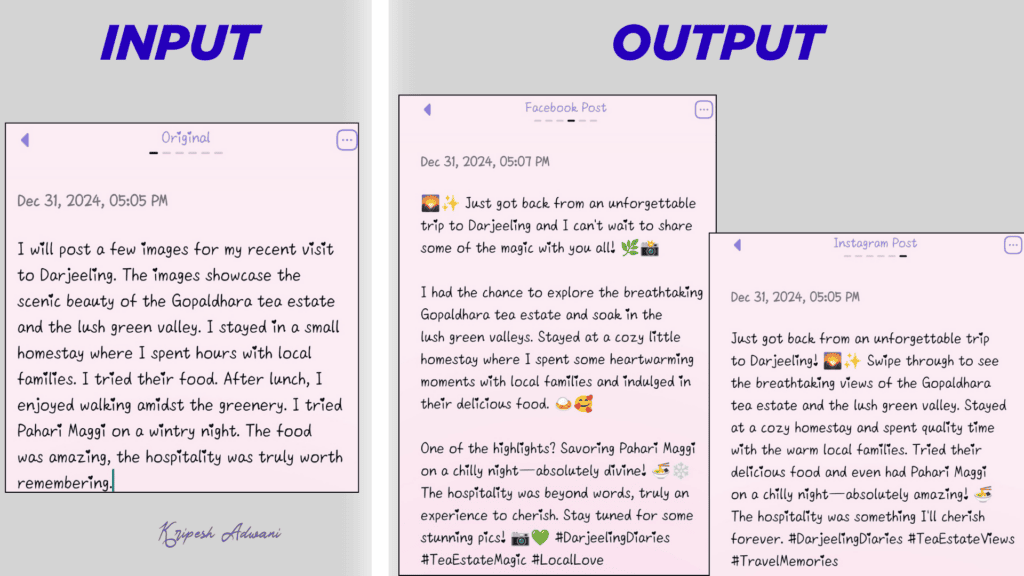 Voice to Caption Output