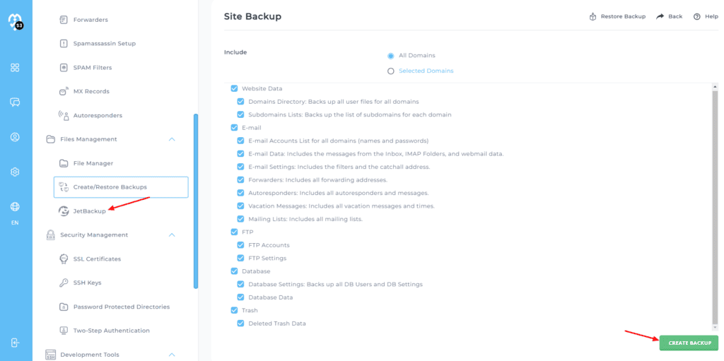 Web Host Most - backups