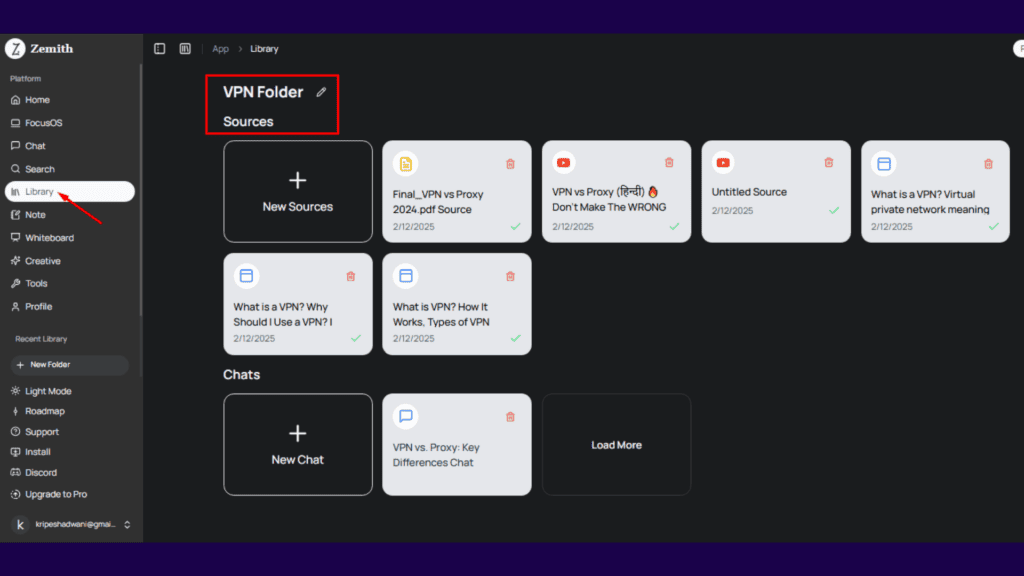 Zemith AI Review (2026) - King Of AIO AI Tools? 14 Folder creation under Library Menu
