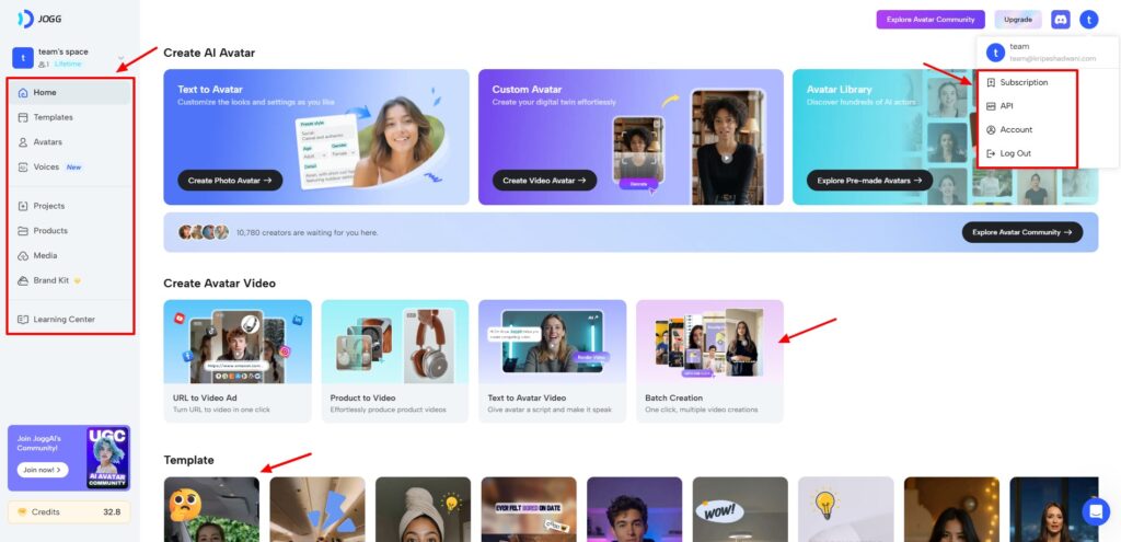 JoggAI Review (2026) - Best AI Video Creator Right Now? 2 JoggAI - user interface