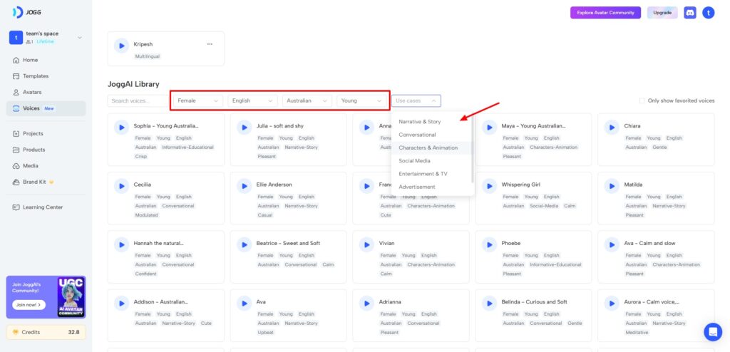 JoggAI Review (2026) - Best AI Video Creator Right Now? 13 JoggAI - voice library