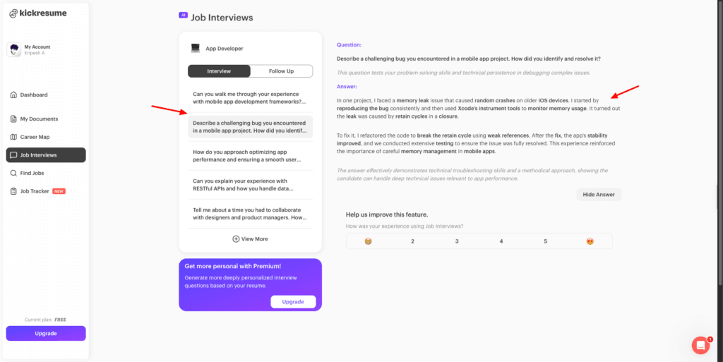Kickresume - job interview preparation
