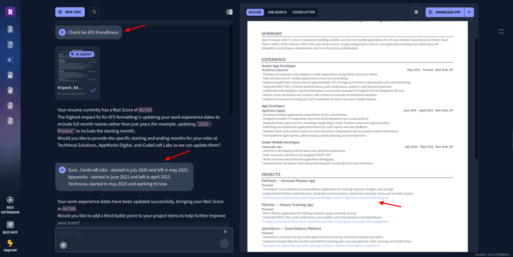 Rezi AI Resume Agent
