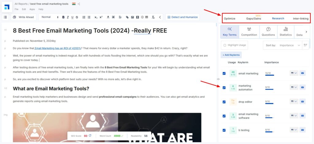 Scalenut SEO Optimization