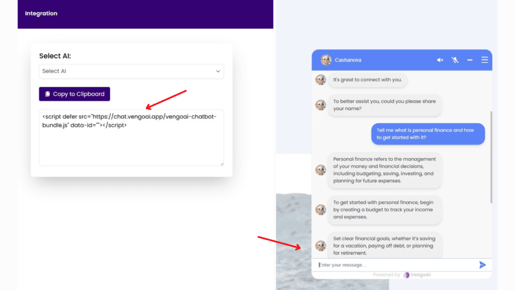 Vengo AI Review (2026) - Build AI Sales Agent For Cheap 15 Vengo AI - adding chatbot to website