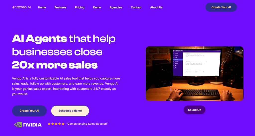 Vengo AI Review (2026) - Build AI Sales Agent For Cheap 1 Vengo AI Review homepage