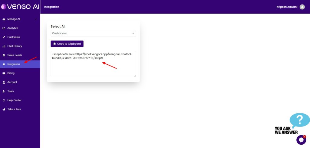 Vengo AI Review (2026) - Build AI Sales Agent For Cheap 3 Vengo AI - integration