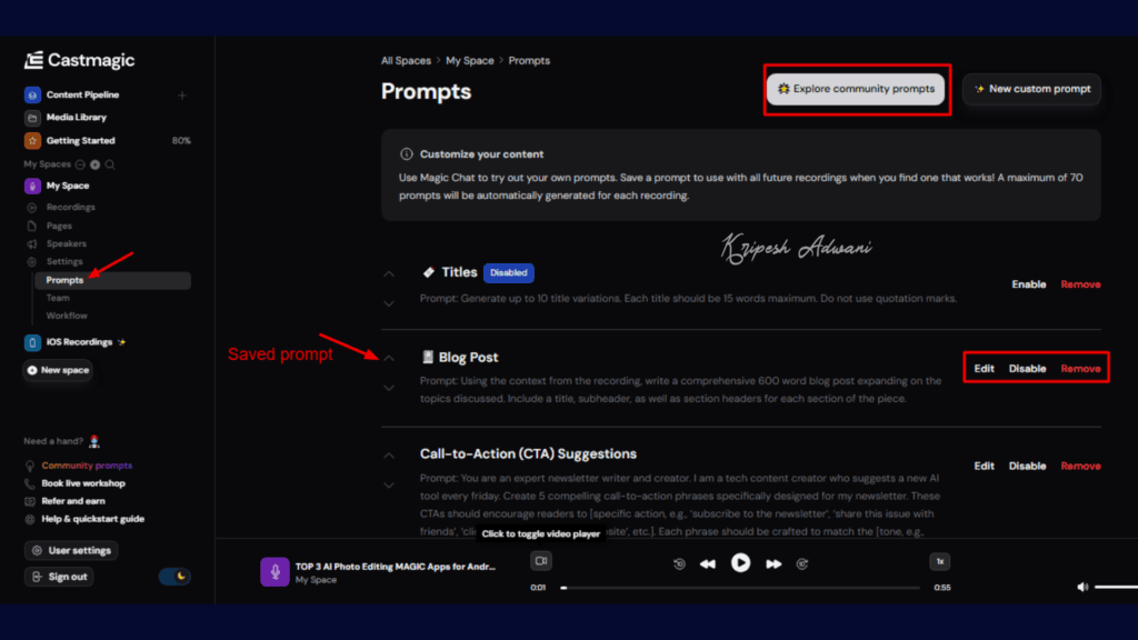 CastMagic Community Prompt
