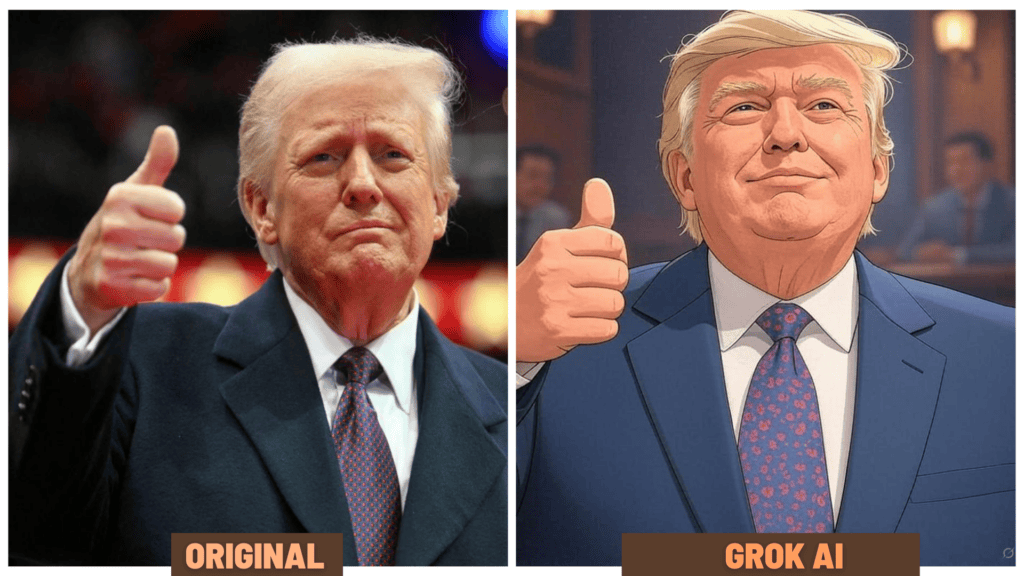 9 Best Free Ghibli Image Generators (100% Working) 6 Grok - Ghibli-style Donald Trump image