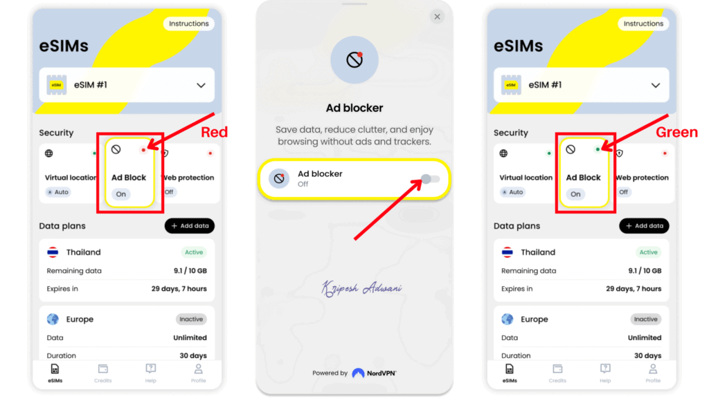 Saily eSIM Review (2026) - Best Affordable Travel eSIM Service? 6 Saily Ad blocker set up