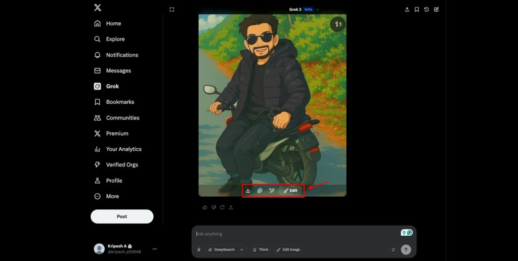 Grok download or edit image 1