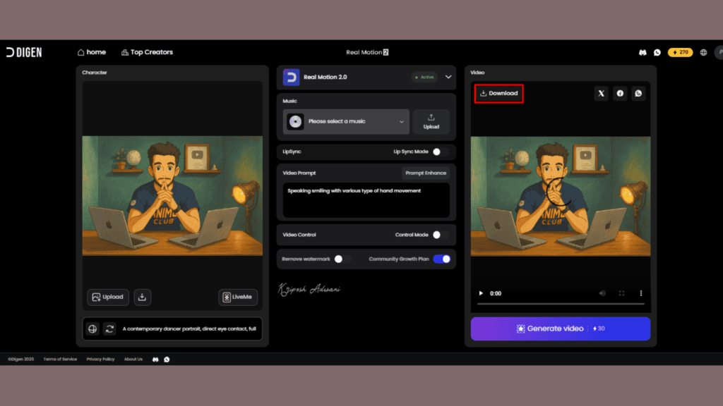 How To Create Ghibli Style AI Videos (FREE) 5 Step 5 Download the Avatar Video