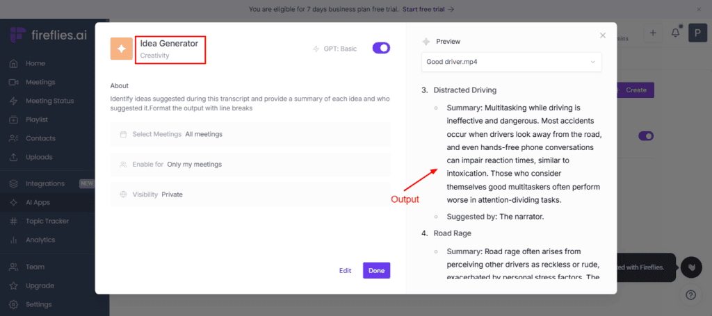 Fireflies Idea Generator