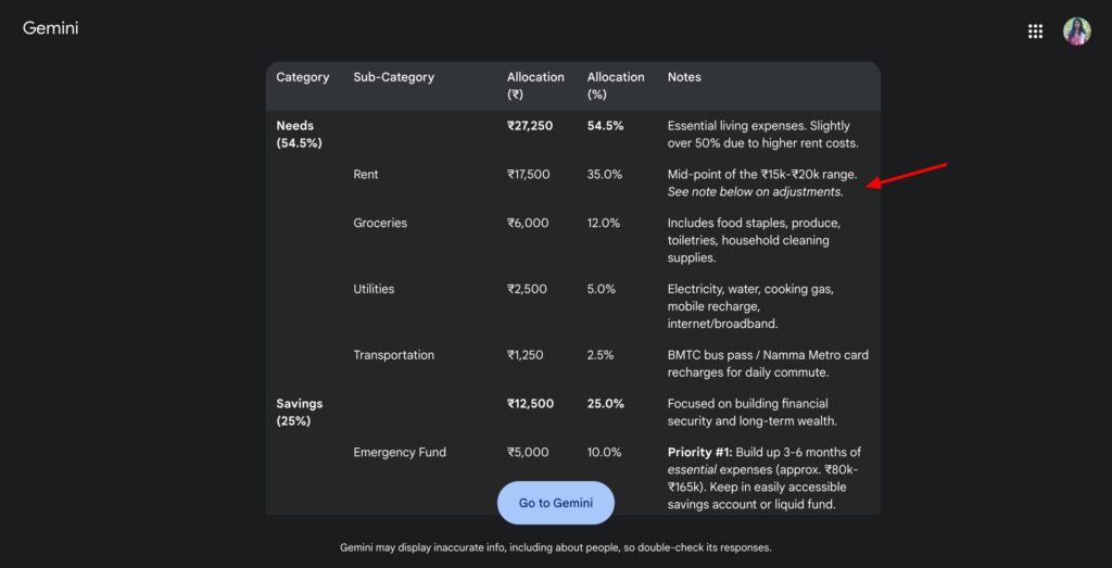 Gemini - financial planning