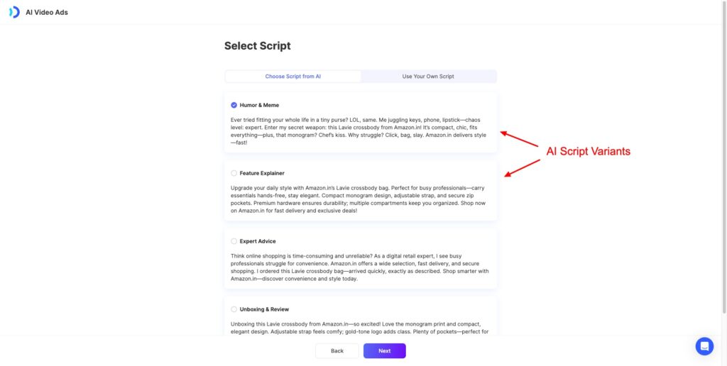 JoggAI Review (2026) - Best AI Video Creator Right Now? 4 JoggAI - script variants