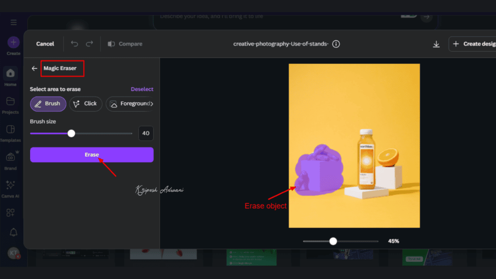 How to Use AI in Canva (2026): 12 Powerful Methods To Create Better Designs Faster 9 Magic Eraser dashboard