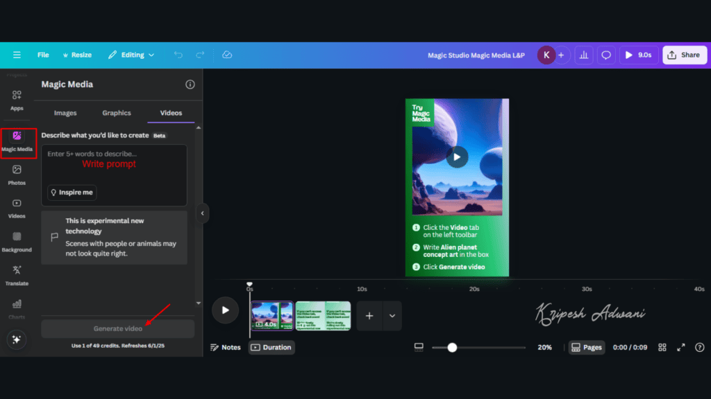 How to Use AI in Canva (2026): 12 Powerful Methods To Create Better Designs Faster 1 how to use ai in canva: Magic Media