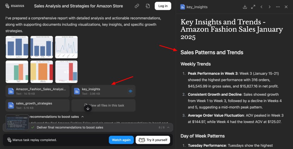 Manus AI - Data analysis