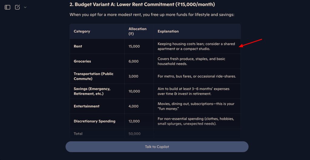 Microsoft Copilot - Financial planning