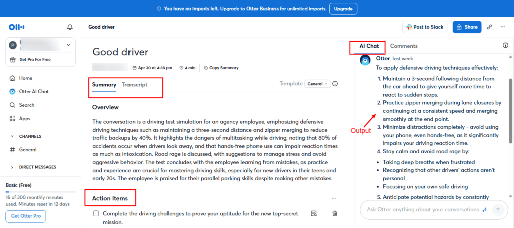 Otter AI Transcriptions